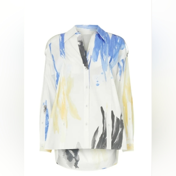 3.1 Phillip Lim Printed Collared Button Up Shirt Women's Size 0 EUC - Picture 10 of 13